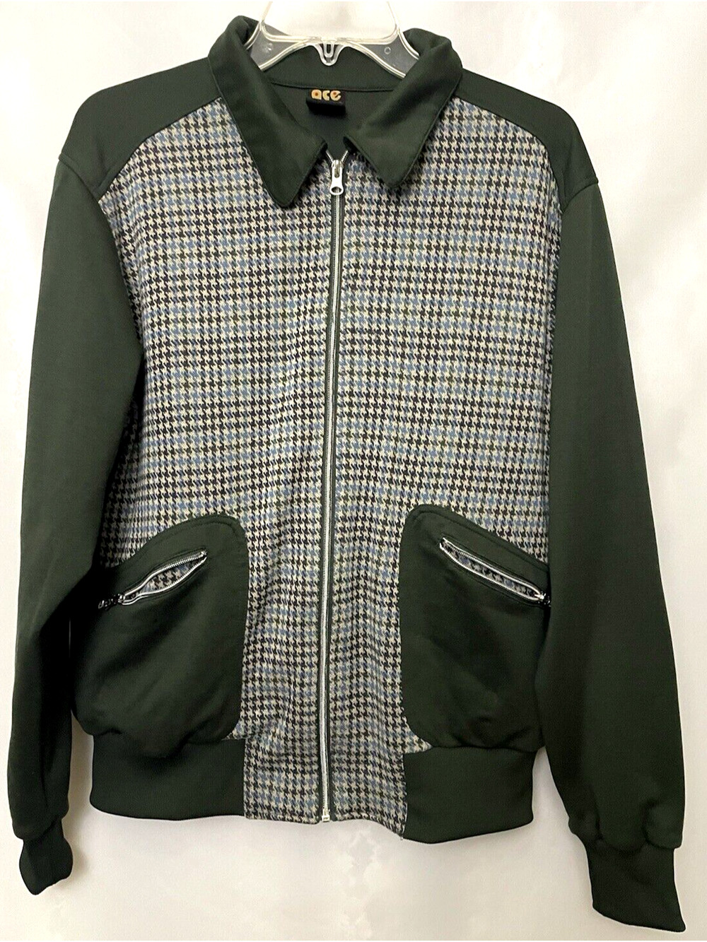 Ace England Jacket Vintage Large Full Zip Long Sleeve Cotton Blend
